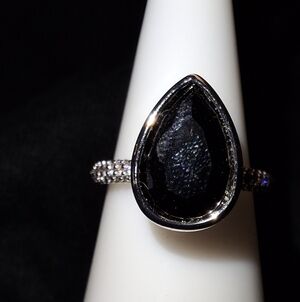 Stunning Black Stone Silver Ring